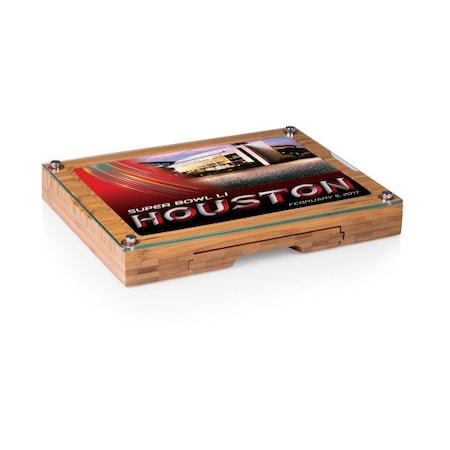 Picnic Time Family Of Brands NFL Super Bowl 51 - Concerto Glass Top Cheese Cutting Board & Tools Set 919-00-505-514-2