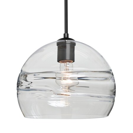 Besa Lighting Besa Spirit 10 Pendant, Clear, Black Finish, 1x 60W MAX E26 Base 1JT-SPIR10CL-BK