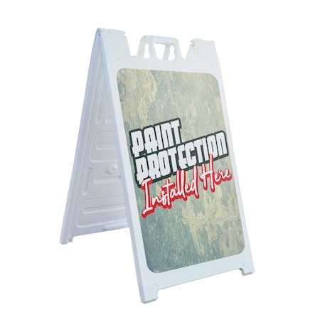 Signmission Paint Protection, A-Frame & 2 Sign Inserts, Heavy-Duty Plastic Frame SBHD-C-2436-30411