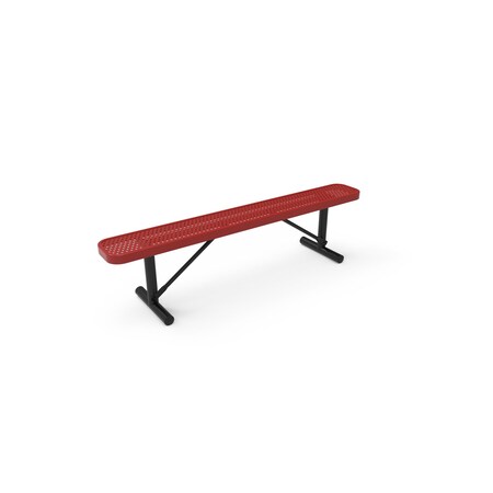 Mytcoat 6ft Outdoor Bench without Back, Portable, Red, Punched Steel, Industry Standard Coating 804266