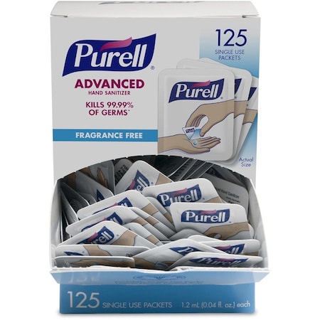 Purell Hand Sanitizer, Gel, Clear, PK 125 9630-12-125CTNS