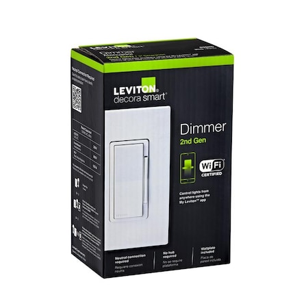 Leviton Decora Smart 15 amps Single Pole Motion Sensor Smart-Enabled Motion Sensing and Dimmer Switc D2MSD-R02-1RW