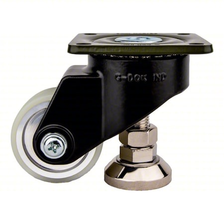 Foot Master Plate Caster, Polyurethane, 98mm H GDL-65A-SFBLKUW