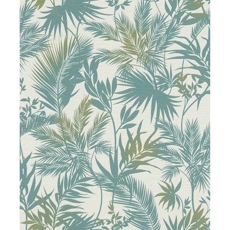 Advantage Saura Teal Frond Wallpaper 2980-704112