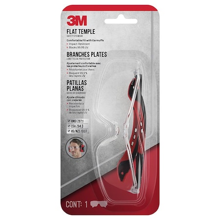 3M 47010H1-DC Black/Red Performance Safety Eyewear, Aerodynamic Design, 6-Pack GP1525C
