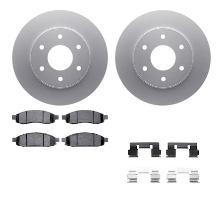 Dynamic Friction Co DFC GEOSPEC Coated Rotors with 5000 Brake Pads - Ceramic and Hardware 4512-67133