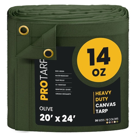 Protarp 20 ft. x 24 ft., 14 Oz, Olive, Polyester PT-303-20X24