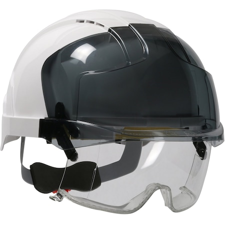 Jsp Type I, Vented Industrial Safety Helmet w/Lightweight ABS Shell, Integrated ANSI Z87.1 Eye Protection 280-EVLV-01S