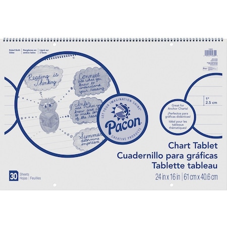 Pacon Ruled Chart Tablet, White PAC74630