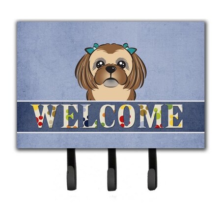 Carolines Treasures Chocolate Brown Shih Tzu Welcome Leash and Key Holder BB1435TH68