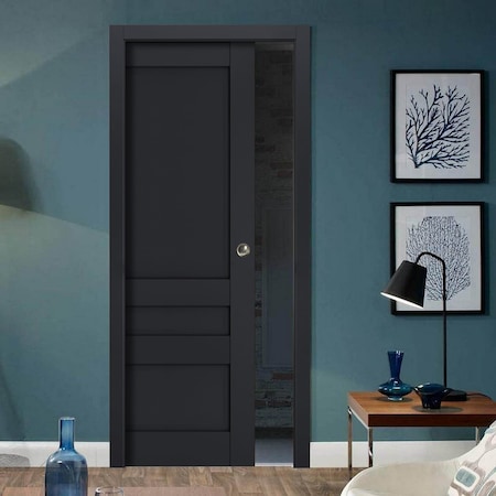 Sartodoors Slab Barn Door Panel 28x84 Solid Core Modern Interior VEREGIO7411S-ANT-2884