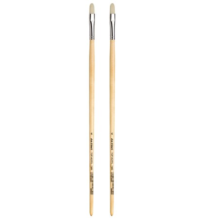 Da Vinci TOP-ACRYL White Brush, Synthetic, Acrylic & Oil, Filbert, Series 7482, Size 6, 2PK VA-7482_6