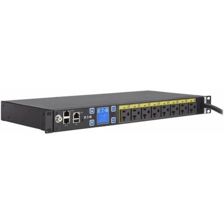 Eaton Managed rack PDU, 1U, 5-20P, L5-20P input, 1.44 kW max, 120V, 12A, 10 ft cord, EMAT09-10