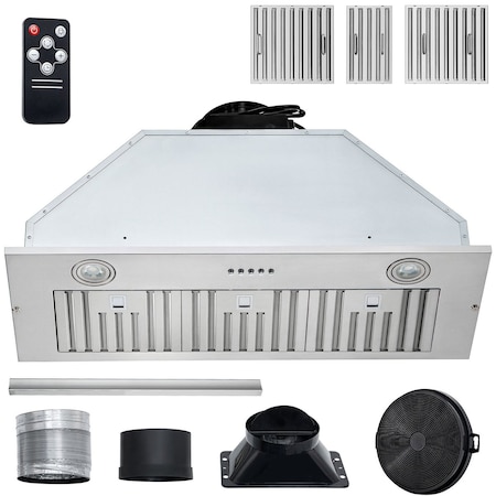 Vevor Built-in Range Hood Insert Vent Hood 800CFM 36in Push Button Control E70-36