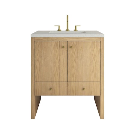 James Martin Vanities Hudson 30" Single Vanity, Light Natural Oak w/ 3 CM Lime Delight Silestone Top 435-V30-LNO-3LDL