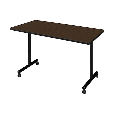 Regency Kobe Mobile T-Base Training Seminar Table, 48 in W, 30 in L, Neo Walnut MKTRCC4830NW