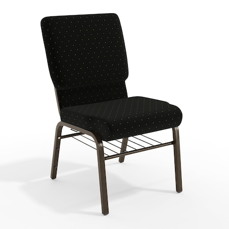 Flash Furniture Dot Fabric Church Chair, Black XU-CH-60096-BK-BAS-GG