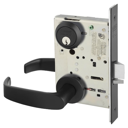 Sargent Grade 1 Classroom Mortise Lock, L - Lever, LN - Rose, Black Suede Powder Coat 8237 LNL BSP