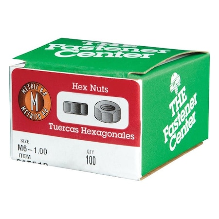 Hillman M6-1.00 mm Zinc-Plated Steel Metric Hex Nut, 100PK 915513