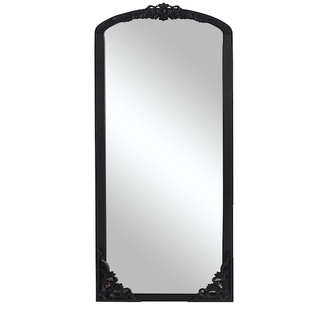 Homeroots 69" Black Wood Framed Standing Mirror 565133