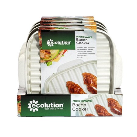Ecolution Microwave Bacon Cooker Rack, White, Dishwasher Safe: Yes EMWWH-3522