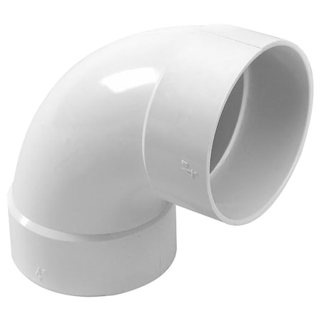 Plastic Trends NDS Schedule 35 4 in. Hub X 4 in. D Hub PVC 4-1/2 in. 90 Degree Elbow 1 pk 4P02