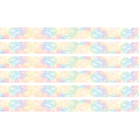Teacher Created Resources Pastel Pop Tie-Dye Straight Border Trim, 35 Feet Per Pack, 6PK TCR8430