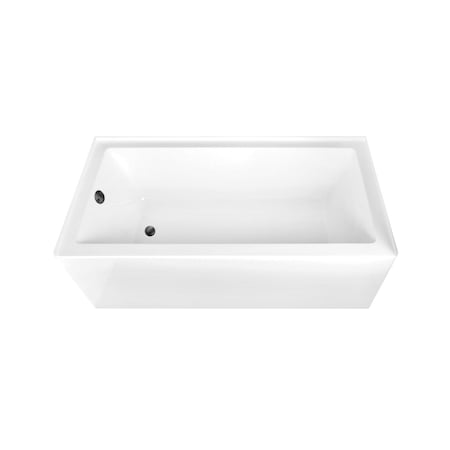 Kingston Brass 66-Inch Acrylic Rectangular 3-Wall Alcove Tub Combo with Waste and Overflow Drain, Left Hand Drain CVTAP663222L0