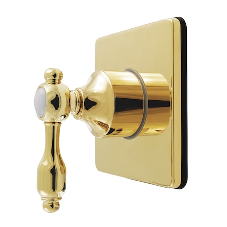 Kingston Brass Single-Handle Six-Way Diverter Valve with Square Trim Kit, Polished Brass KS4042TAL