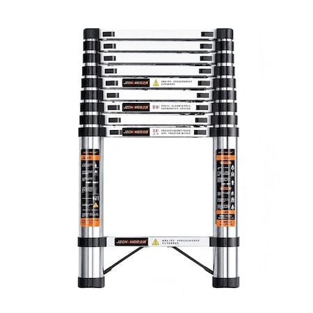 Wrightmaster 12.8 ft. Lightweight Stainless Steel Extension Ladder with Non-Marring Feet, 330 lbs. Load Capacity ZROQAY_10STEPSMETA