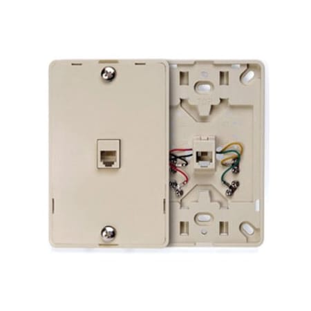 Leviton Telephone Wall Jack, Ivory 40214-I