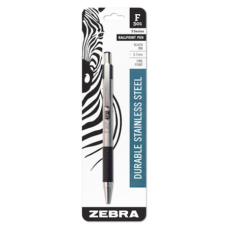 Zebra F-301 Black Retractable Ball Point Pen 27111