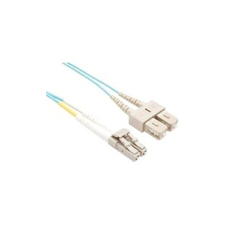 Unc Group 4 Meter Om3 10 Gig Fiber Optic Cable, Aqua, Pvc Jacket 50/125 Micron FJ5GLCSC-04M