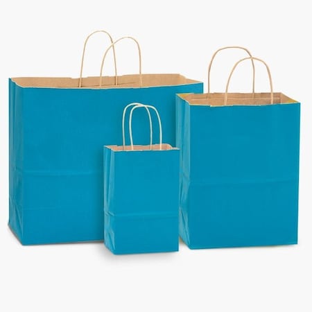 Nashville Wraps Caribbean Blue 100% Recycled Kraft Bag Assortment, 125PK 12KTACB