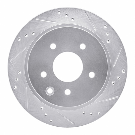 Dynamic Friction Co DFC Brake Rotor - Drilled and Slotted - Silver 631-68006R