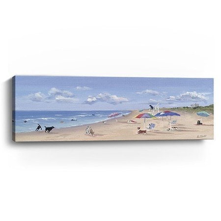 Homeroots Large Dogs Playing at the Beach Canvas Wall Art 398956