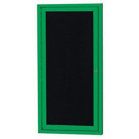 Aarco Enclosed Letter Board Directory w/ Powder Coated Green Aluminum Frame, 24''Hx12''W, 1 Door ADC2412G
