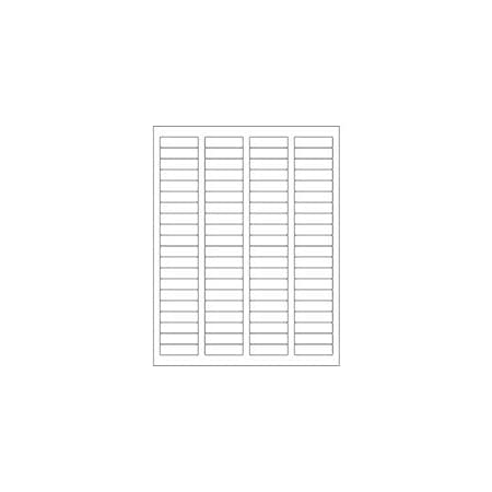 Bubblefast 1 3/4 x 1/2'' White Removable Rectangle Laser Labels-80 Labels per Sheet BFLL261