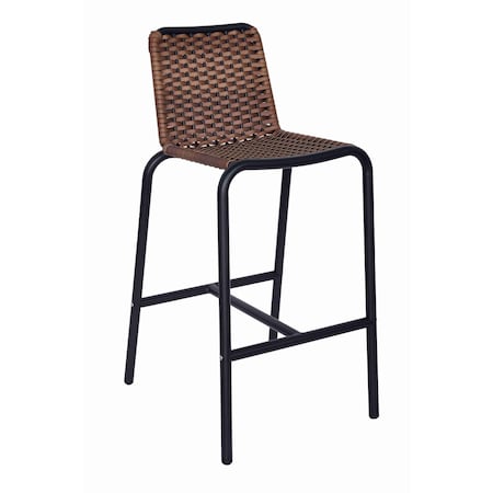 Bfm Seating Captiva Outdoor Barstool - Sahara Brown/Black Frame PH402BBR-BL