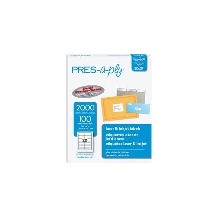 Pres-A-Ply Label, Lsr/Inkjet, 4X1, We, 2M 2000PK AVE30601