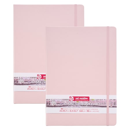 Talens Art Creation Sketchbook, 80 Sheets, 90lbs, Pastel Pink Cover, 8.3'' x 11.7'' (A4), 2PK 9314013M