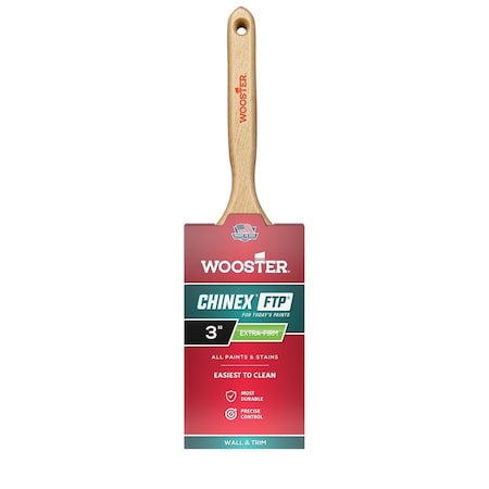 Wooster 3" Flat Sash Firm, Chinex FTP Bristle, Paint Brush, Wood Handle 4412-3