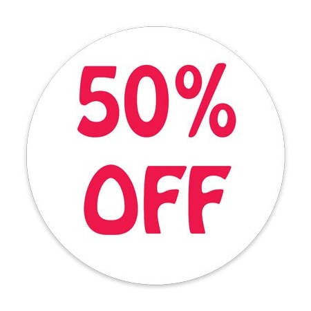 Specialty Store Services 50 Percent Off Preprinted Retail Labels, Circle 5732