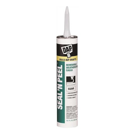 Dap SEAL N' PEEL REMOVABLE WEATHERSTRIP CAULK, CLEAR, 10 OZ 18324