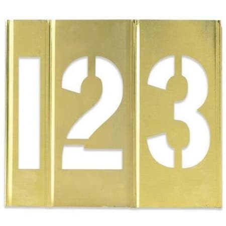 Partners Brand Brass Stencils, Number Only, 1", Brass, PK15 STBN10