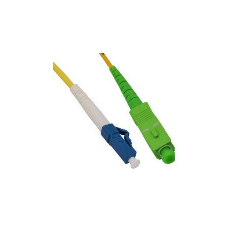 Cable Wholesale LC/UPC to SC/APC OS2 Simplex 2.0mm Fiber Optic Patch Cord, LSZH, Single-mode 9/125, Yellow LCSC-00135