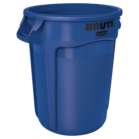 Rubbermaid Commercial BRUTE 32 gal Round Heavy Duty Plastic Can, Blue, None, Plastic, Not Applicable FG263200BLUE