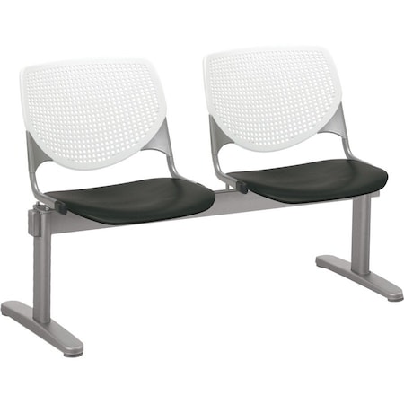 Kfi Kool Beam Seat Beam Seating, Black Back, 47 in W 22 in L 31 in H, Polypropylene Seat 2300BEAM2-BP08-SP10