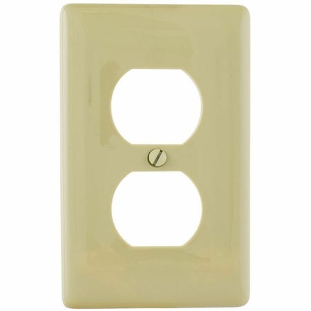 Hubbell Wiring Device-Kellems Wall Plate, Duplex Outlet, Almond, Nylon NPJJ8I