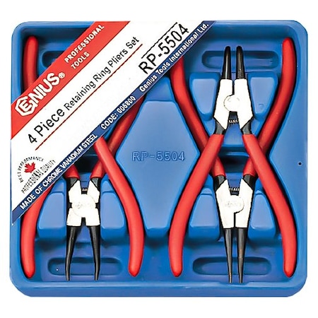 Genius Tools 4PC Retaining Ring Pliers Set RP-5504